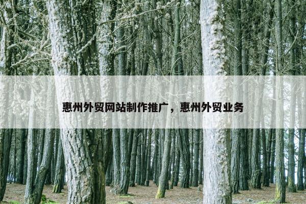 惠州外贸网站制作推广，惠州外贸业务