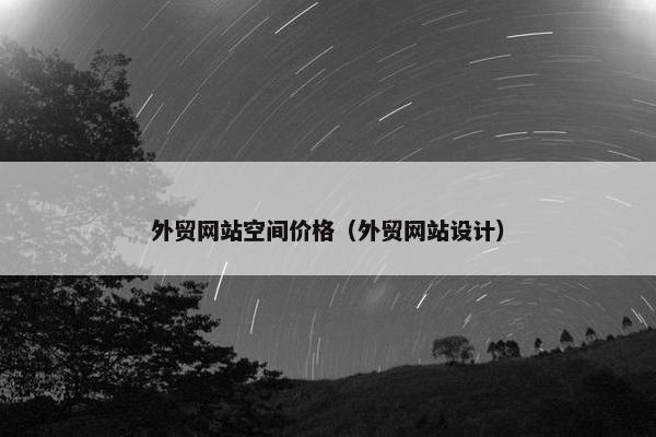外贸网站空间价格（外贸网站设计）
