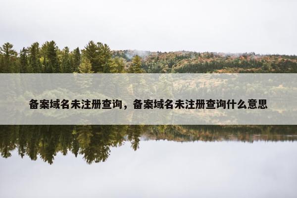 备案域名未注册查询，备案域名未注册查询什么意思