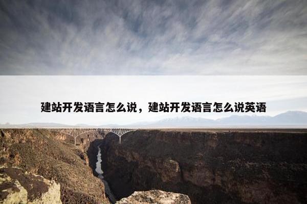 建站开发语言怎么说，建站开发语言怎么说英语