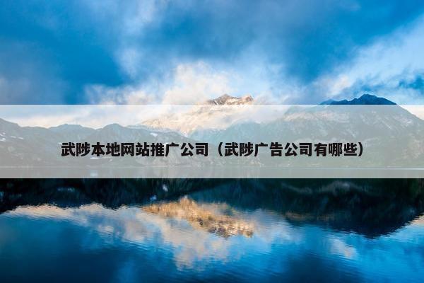 武陟本地网站推广公司（武陟广告公司有哪些）