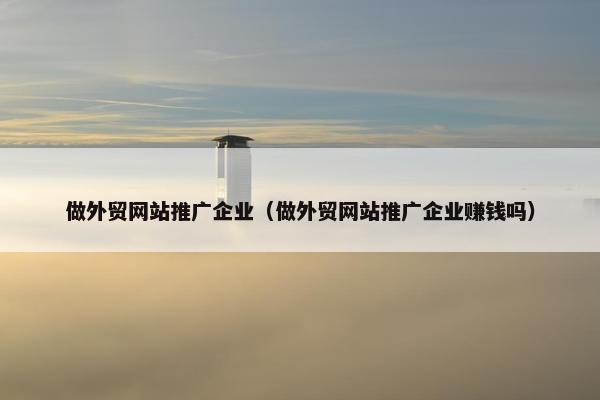 做外贸网站推广企业（做外贸网站推广企业赚钱吗）