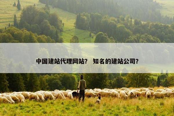 中国建站代理网站？ 知名的建站公司？
