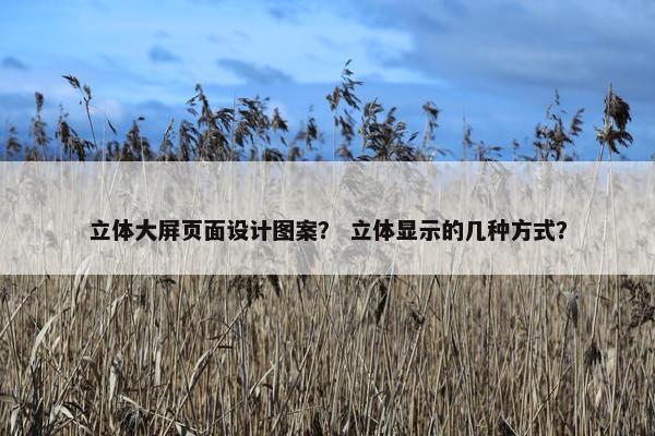 立体大屏页面设计图案？ 立体显示的几种方式？