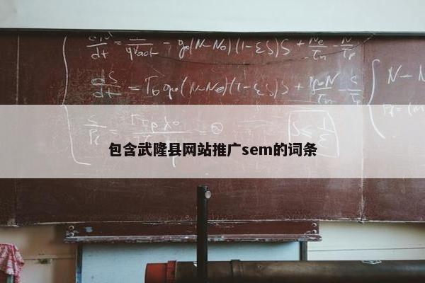包含武隆县网站推广sem的词条