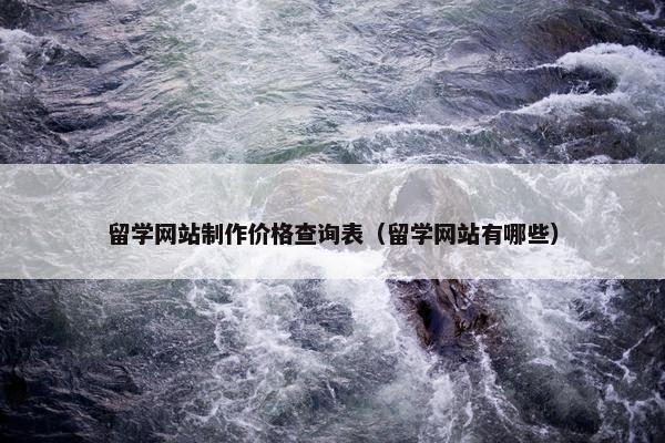 留学网站制作价格查询表（留学网站有哪些）