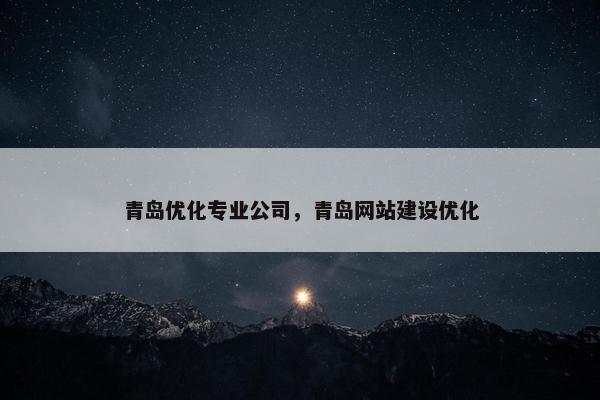 青岛优化专业公司，青岛网站建设优化