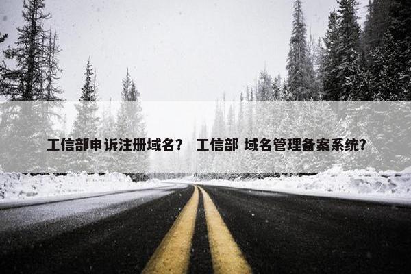 工信部申诉注册域名？ 工信部 域名管理备案系统？