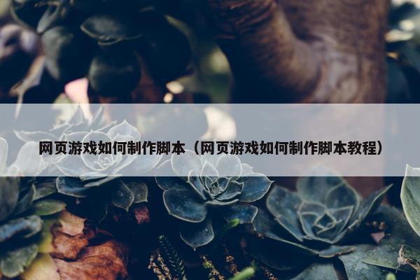 网页游戏如何制作脚本（网页游戏如何制作脚本教程）