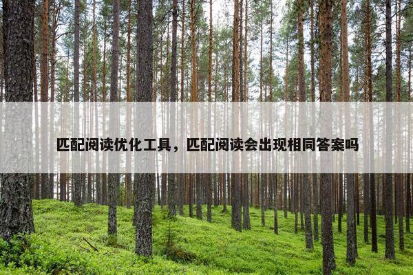 匹配阅读优化工具，匹配阅读会出现相同答案吗