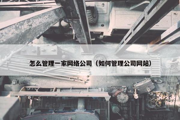 怎么管理一家网络公司（如何管理公司网站）