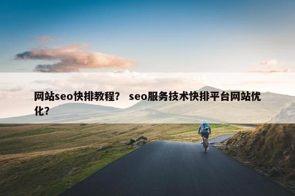 网站seo快排教程？ seo服务技术快排平台网站优化？