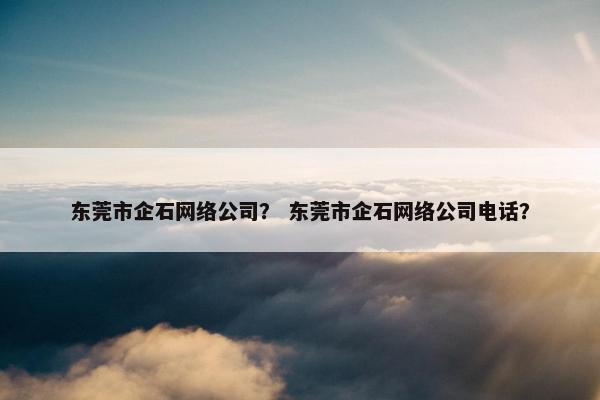 东莞市企石网络公司？ 东莞市企石网络公司电话？