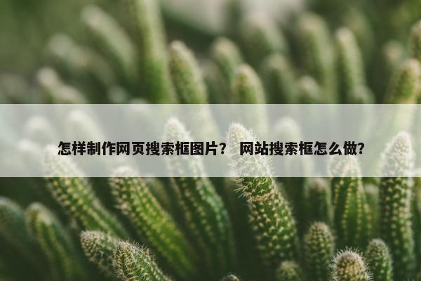 怎样制作网页搜索框图片？ 网站搜索框怎么做？