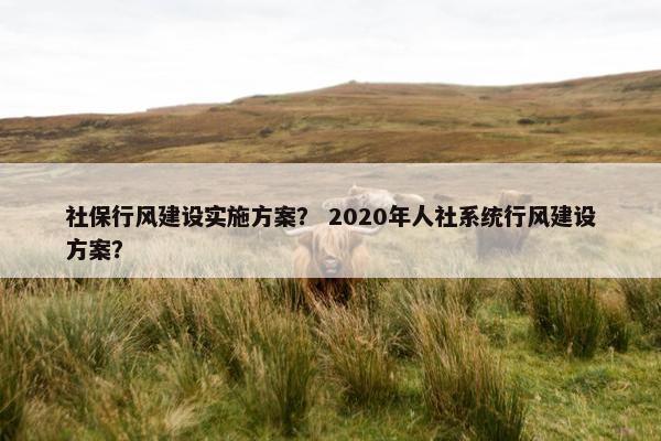 社保行风建设实施方案？ 2020年人社系统行风建设方案？