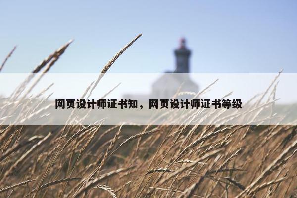 网页设计师证书知，网页设计师证书等级