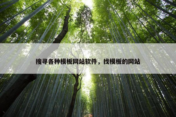 搜寻各种模板网站软件，找模板的网站