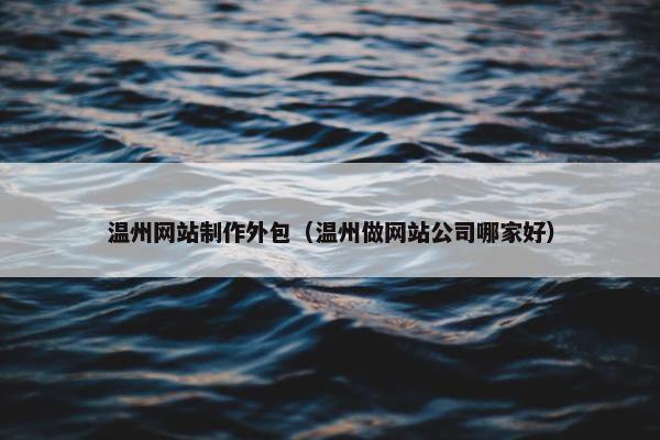 温州网站制作外包（温州做网站公司哪家好）