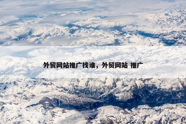 外贸网站推广找谁，外贸网站 推广