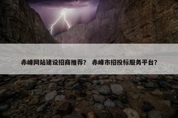 赤峰网站建设招商推荐？ 赤峰市招投标服务平台？