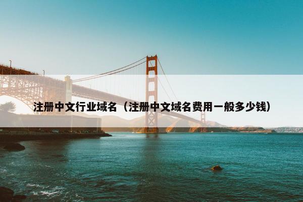 注册中文行业域名（注册中文域名费用一般多少钱）