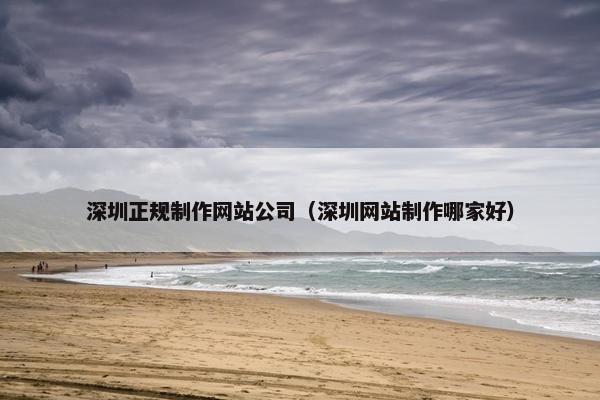 深圳正规制作网站公司（深圳网站制作哪家好）