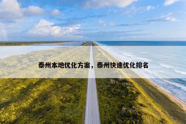 泰州本地优化方案，泰州快速优化排名