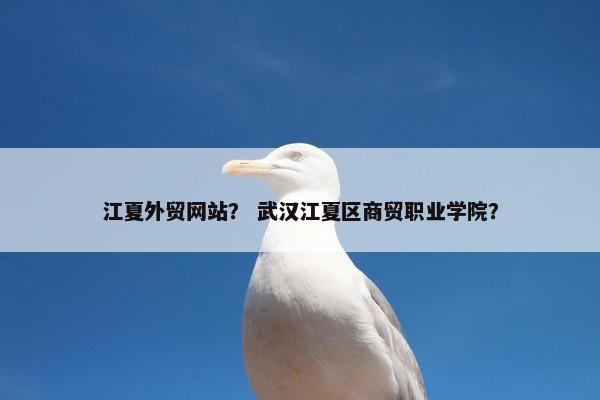 江夏外贸网站？ 武汉江夏区商贸职业学院？