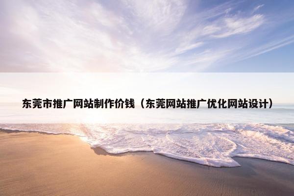 东莞市推广网站制作价钱（东莞网站推广优化网站设计）