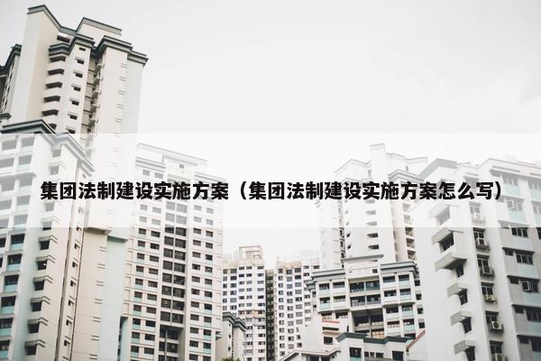 集团法制建设实施方案（集团法制建设实施方案怎么写）