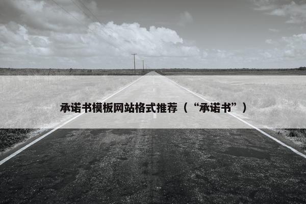 承诺书模板网站格式推荐（“承诺书”）