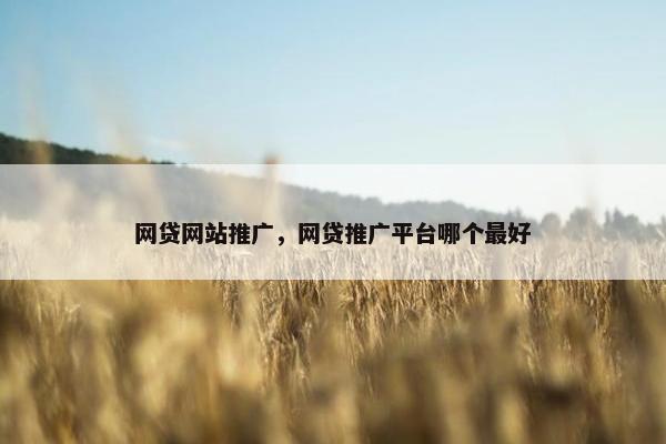 网贷网站推广，网贷推广平台哪个最好