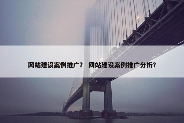 网站建设案例推广？ 网站建设案例推广分析？