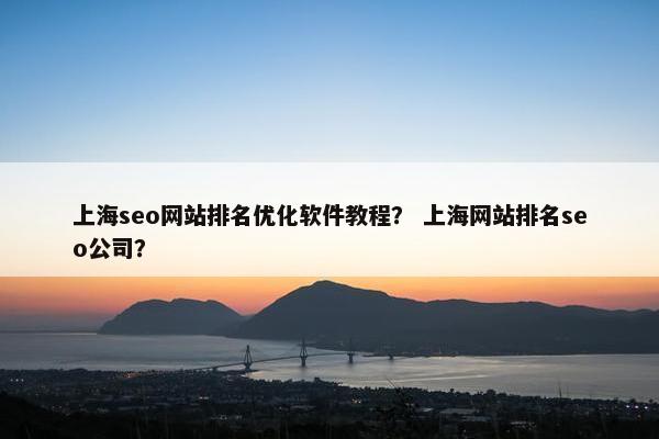 上海seo网站排名优化软件教程？ 上海网站排名seo公司？
