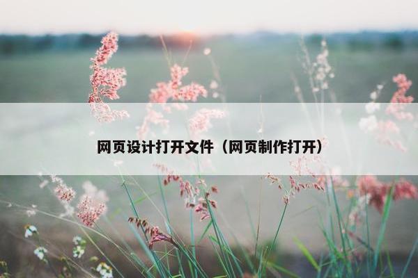 网页设计打开文件（网页制作打开）