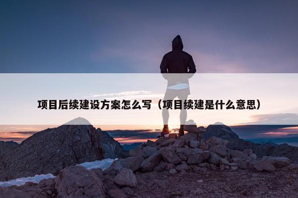 项目后续建设方案怎么写（项目续建是什么意思）