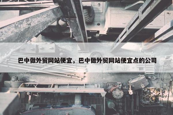 巴中做外贸网站便宜，巴中做外贸网站便宜点的公司