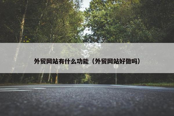 外贸网站有什么功能（外贸网站好做吗）
