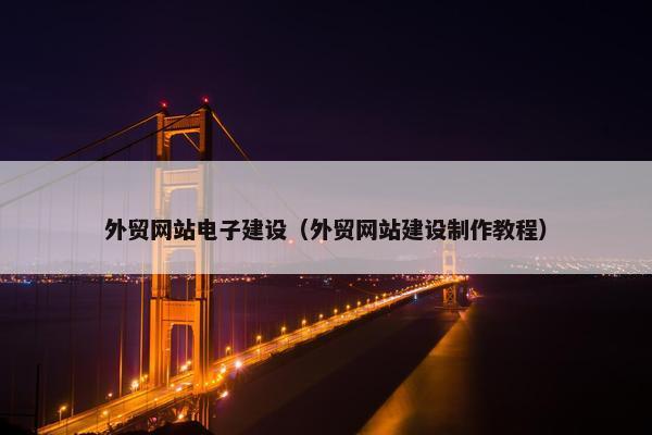 外贸网站电子建设（外贸网站建设制作教程）