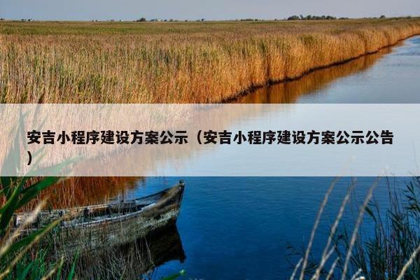 安吉小程序建设方案公示（安吉小程序建设方案公示公告）