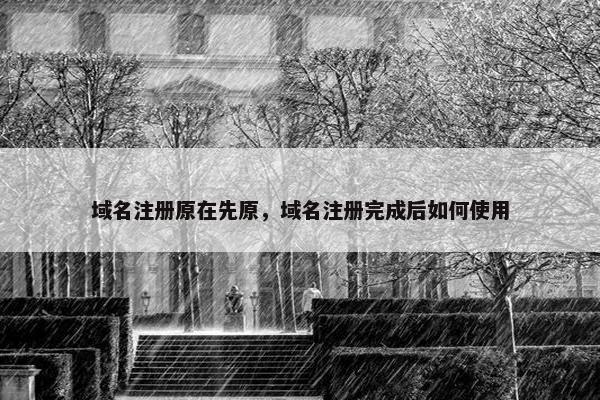 域名注册原在先原，域名注册完成后如何使用