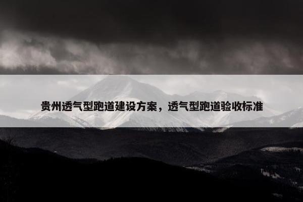 贵州透气型跑道建设方案，透气型跑道验收标准
