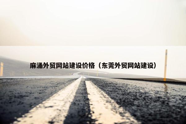 麻涌外贸网站建设价格（东莞外贸网站建设）