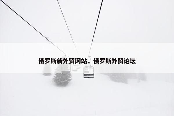 俄罗斯新外贸网站，俄罗斯外贸论坛