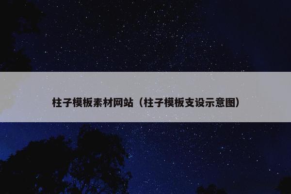 柱子模板素材网站（柱子模板支设示意图）
