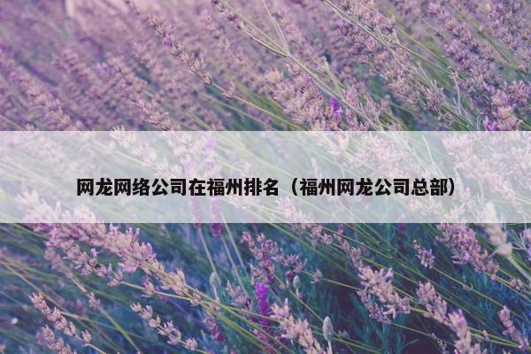 网龙网络公司在福州排名（福州网龙公司总部）