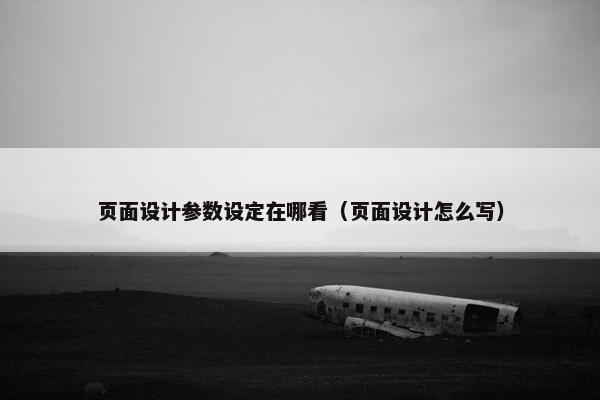 页面设计参数设定在哪看（页面设计怎么写）