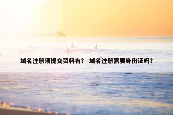 域名注册须提交资料有？ 域名注册需要身份证吗？