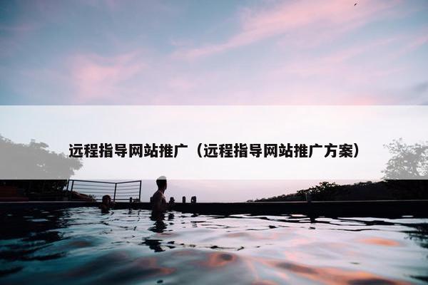 远程指导网站推广（远程指导网站推广方案）