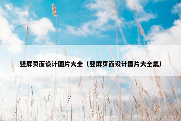 竖屏页面设计图片大全（竖屏页面设计图片大全集）